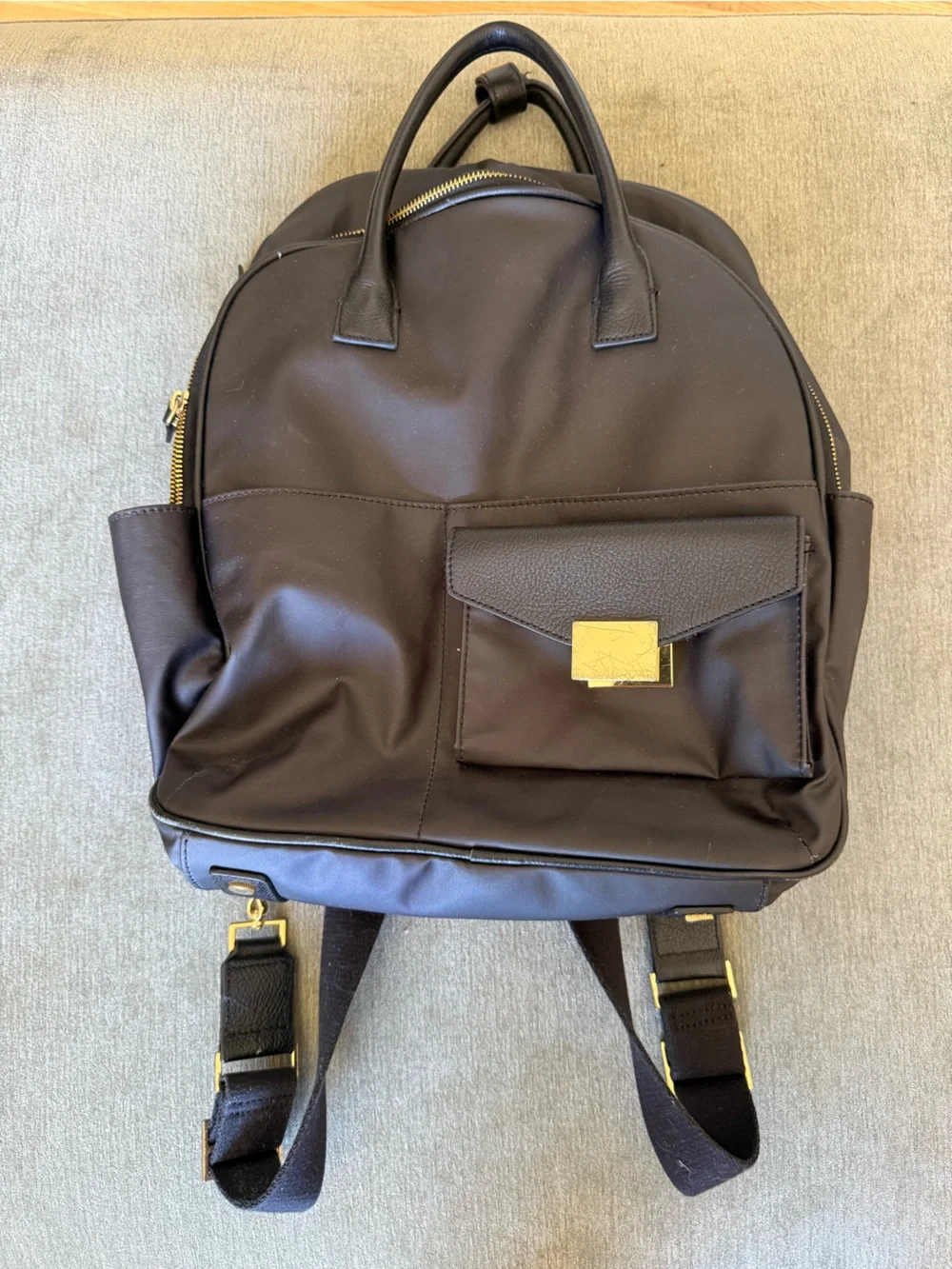 INDIA HICKS Black Leather Backpack Purse